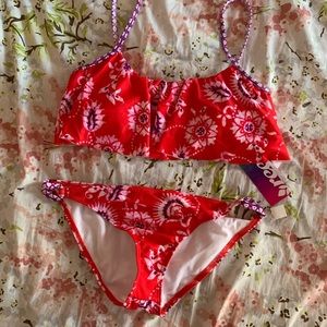 Reef Red and Purple Floral Bikini